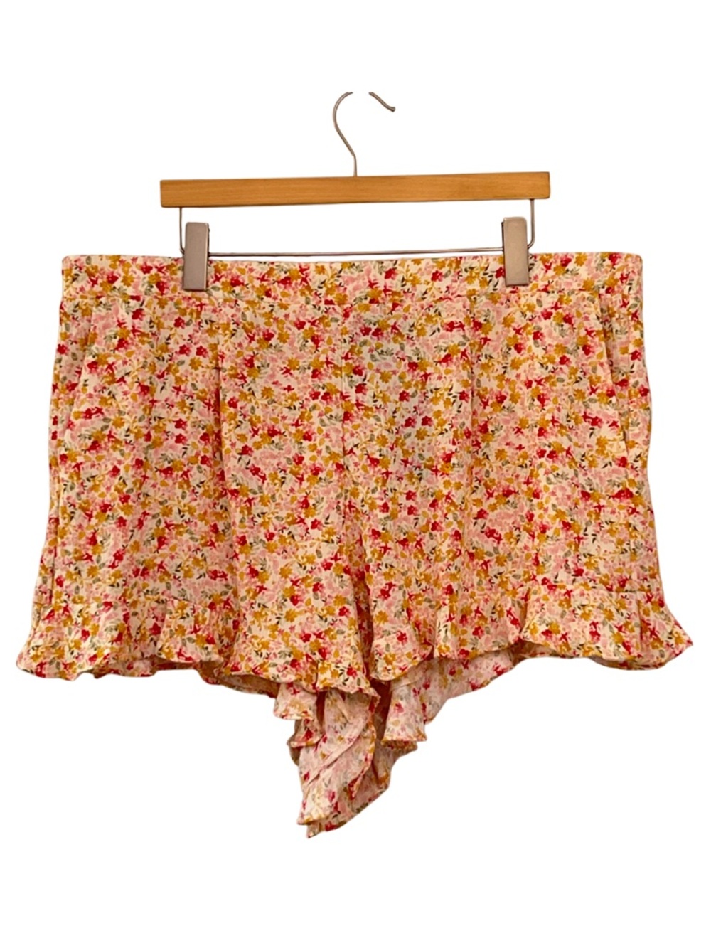 Torrid Sunshine Ditsy Floral Gauze Ruffle Shorts Pull-On 2X NWT - Picture 4 of 12